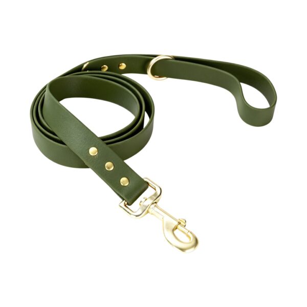Army olive waterproof dog leash for outdoor training and walking by Balmypets