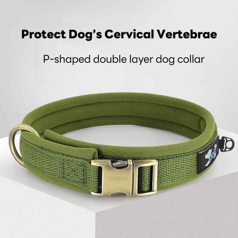 Cotton Lining Dog Collar Widen Pet Collar