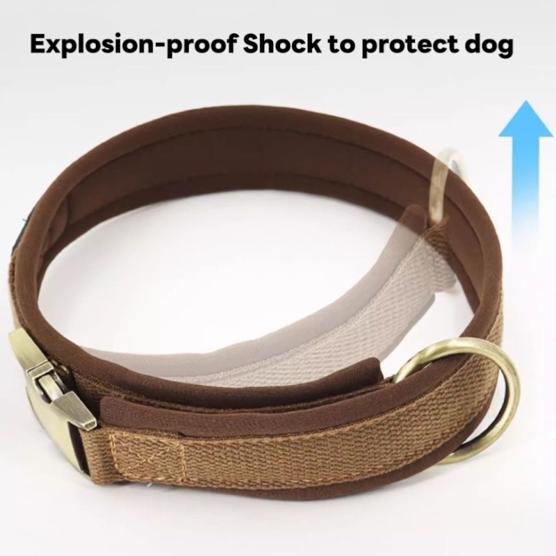 Cotton Lining Dog Collar Widen Pet Collar