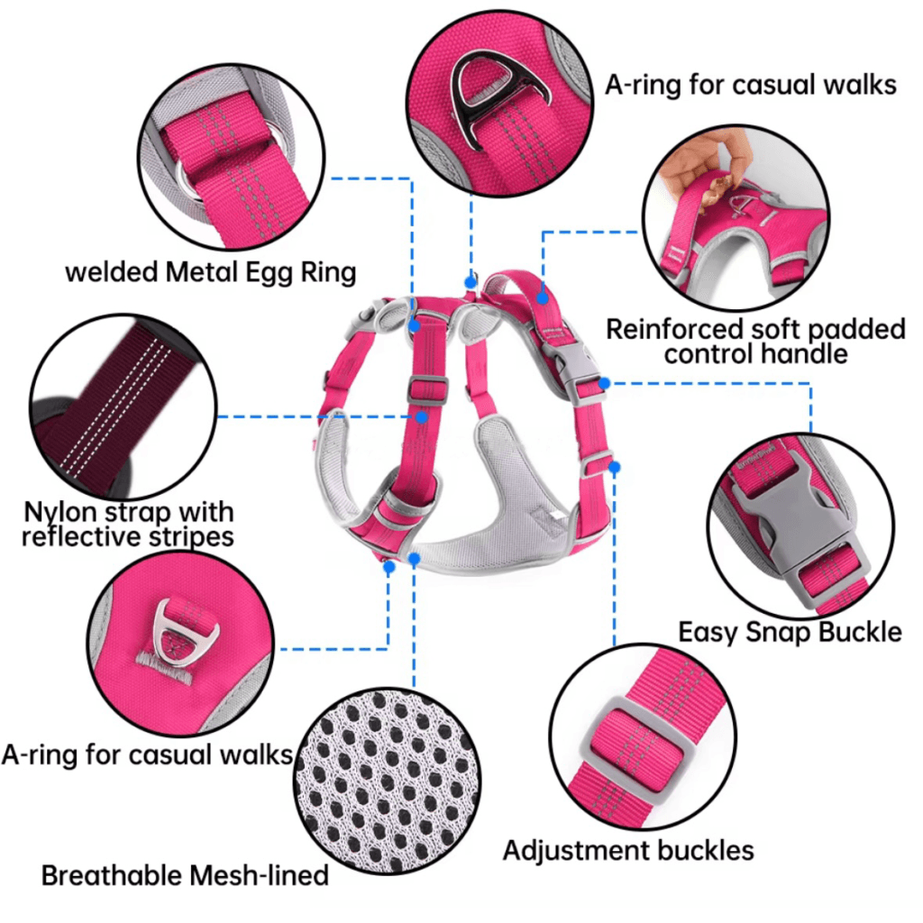No Pull Dog Harness – Reflective, Adjustable & Padded Training Handle