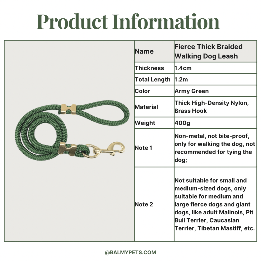 Heavy-Duty Thick Braided Large Dog Leash