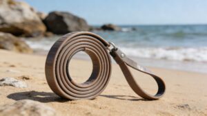 Outdoor dog walking with waterproof PVC dog leash