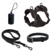 Black waterproof PVC dog walking set