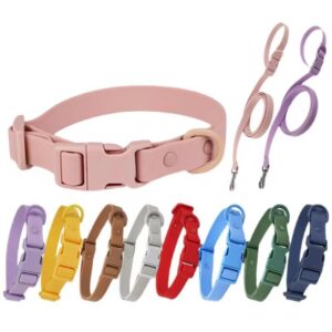 Solid color waterproof PVC dog collars in multiple custom colors