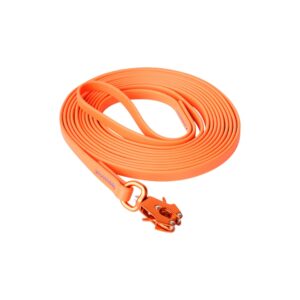 orange long waterproof PVC dog leash outdoor training leash