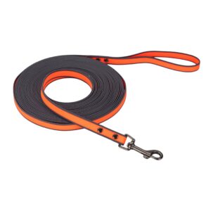 orange wave texture waterproof PVC long dog leash outdoor training