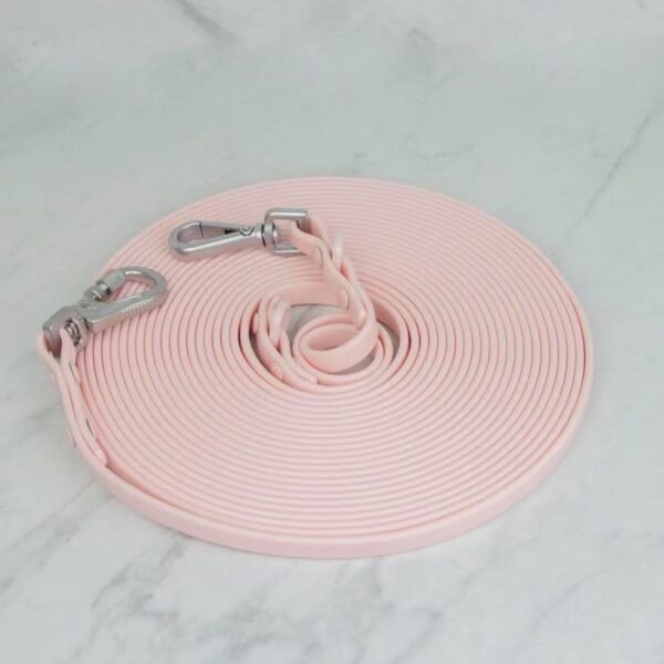 Pink waterproof PVC dog training leash