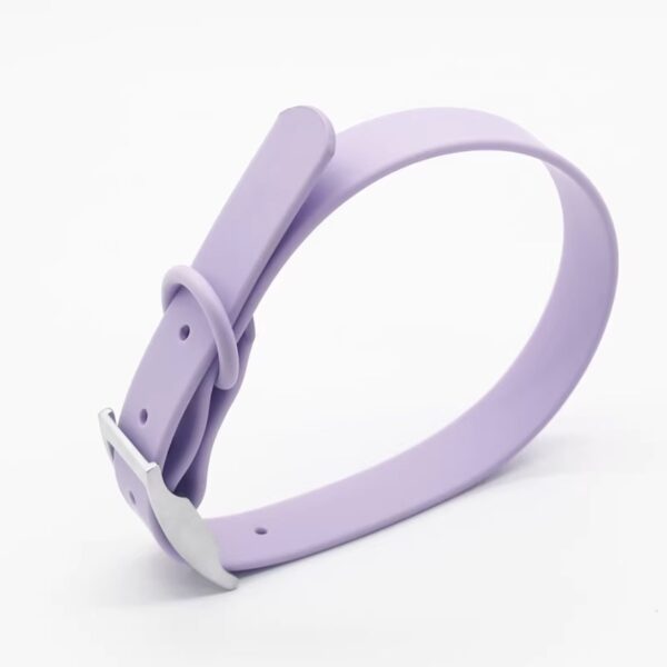 Purple Waterproof PVC Dog Collar Purple waterproof PVC dog collar with silver buckle