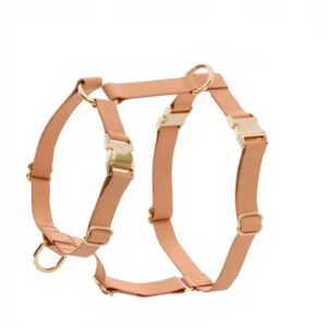 khaki H type waterproof PVC dog harness adjustable outdoor harness