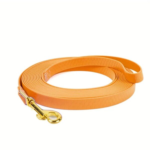 orange honeycomb waterproof PVC long dog leash training gear