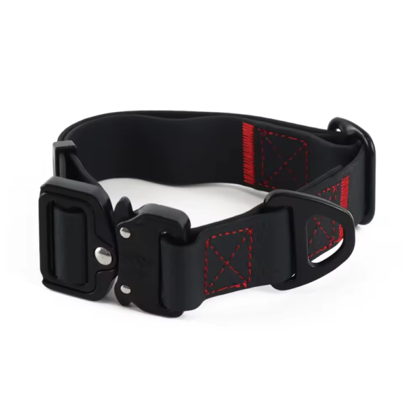 Black Honeycomb Tactical Waterproof PVC Dog Collar