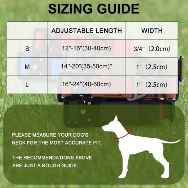 Honeycomb Tactical Waterproof PVC Dog Collar Size Guide