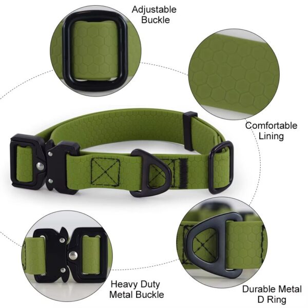 Cobra Buckle Tactical PVC Dog Collar Hardware Detail