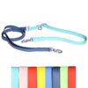 Waterproof PVC multi-function dog leashes in multiple two-tone color combinations with aviation aluminum hardware
