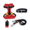 Custom black 4-piece waterproof PVC dog walking set