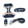 Custom navy blue 4-piece waterproof PVC dog walking set