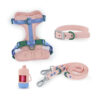 Custom pink 4-piece waterproof PVC dog walking set