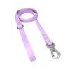 Purple waterproof PVC dog leash with silver hardware